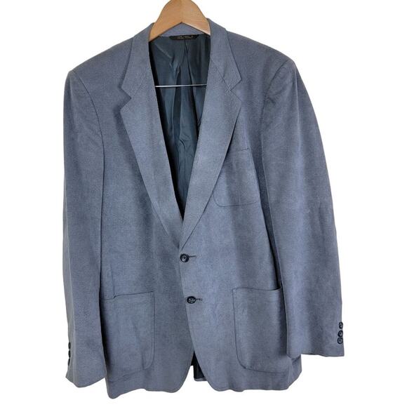 Neiman Marcus Other - Neiman Marcus Mens Suede Leather Blazer Sport Jacket size 40R Blue Vintage